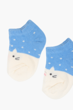 Kedi Desenli Bebek 2'li Çorap Seti Mavi 0-3 Ay - Görsel 3