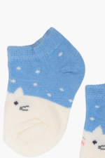 Kedi Desenli Bebek 2'li Çorap Seti Mavi 0-3 Ay - Görsel 4