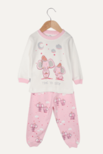 Sevimli Fil Desenli Kız Çocuk İkili Pijama Takımı - Görsel 3