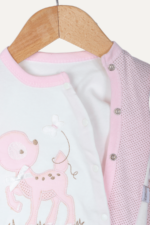 Sevimli Ceylan Nakışlı Kız Bebek 5'li Yenidoğan Hastane Seti Pembe - Görsel 3