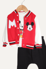 Baskılı Kolej Ceketli Erkek Bebek Üçlü Takım - Görsel 6