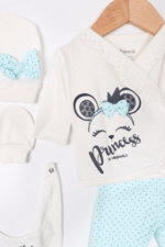 Kız Bebek 5li Yenidoğan Hastane Çıkışı Seti - Princess Temalı - Görsel 5