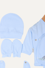 Erkek Bebek 5'li Yenidoğan Hastane Çıkışı Seti - Mavi Tavşan Desenli - Görsel 5