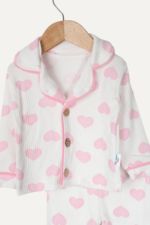 Kalpli Desenli Kız Bebek İkili Pijama Takımı Pembe - Görsel 2