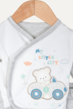 Ayıcık Nakışlı Erkek Bebek 5'li Yenidoğan Hastane Çıkışı Seti - Görsel 2