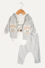 Tavşan Nakışlı 3'lü Uni Bebek Takımı