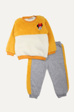 Peluş Detaylı Kız Bebek İkili Takım Sarı
