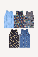 Karışık Desenli 5'li Erkek Çocuk Atlet Seti - Görsel 2