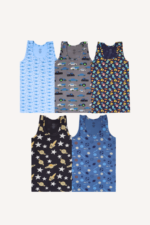 Karışık Desenli 5'li Erkek Çocuk Atlet Seti - Görsel 3