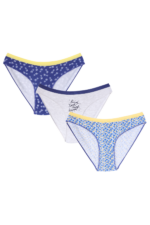 Kız Çocuk Mavi Renk Desenli 3'lü Külot Seti - Görsel 2