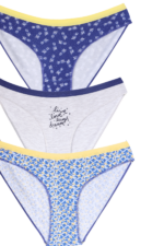 Kız Çocuk Mavi Renk Desenli 3'lü Külot Seti - Görsel 3