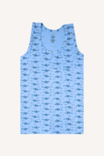 Balık Desenli Erkek Çocuk Atlet 9-10 Yaş Mavi - Görsel 2