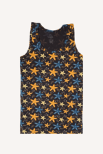 Yıldız Desenli Erkek Çocuk Atlet 5-6 Yaş Siyah