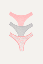 Kız Çocuk Zarif Çiçek Desenli Brazilian 3'lü Külot Seti