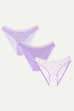 Kız Çocuk Şirin Dantelli 3'lü Külot Seti 12-13 Yaş Lila - Görsel 2