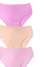 Kız Çocuk Çizgili 3'lü Çocuk Külot Seti - Görsel 2