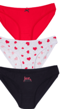 Kız Çocuk Simli Kalpli Tasarım 3'lü Çocuk Külot Seti - Görsel 3