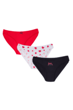 Kız Çocuk Simli Kalpli Tasarım 3'lü Çocuk Külot Seti - Görsel 2