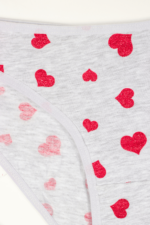 Kız Çocuk Simli Kalpli Tasarım 3'lü Çocuk Külot Seti - Görsel 5