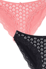 Kız Çocuk Baskılı Dantelli 3'lü Külot Seti 17-18 Yaş Somon-Lacivert - Görsel 3