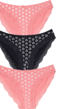 Kız Çocuk Baskılı Dantelli 3'lü Külot Seti 17-18 Yaş Somon-Lacivert - Görsel 2