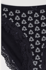 Kız Çocuk Baskılı Dantelli 3'lü Külot Seti 17-18 Yaş Somon-Lacivert - Görsel 5