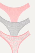 Kız Çocuk Zarif Çiçek Desenli Brazilian 3'lü Külot Seti - Görsel 2