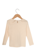 Kız Çocuk Fiyonklu Uzun Kollu Çizgili Sweatshirt Krem - Görsel 6