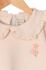 Kız Çocuk Bebe Yaka Detaylı Çiçek Nakışlı İkili Takım Bej - Görsel 6