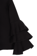 Kız Çocuk Şık Kolu Fırfırlı Bluz ve Kumaş Pantolonlu İkili Takım Siyah - Görsel 4