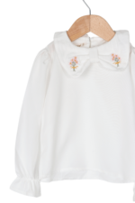 Kız Çocuk Nakışlı Yaka ve Çiçek Desenli Elbise Gömlek Takımı Pembe - Görsel 6