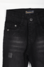 Erkek Bebek Lazer Çizgili Siyah Kot Pantolon - Görsel 3