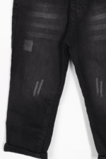 Erkek Bebek Lazer Çizgili Siyah Kot Pantolon - Görsel 5