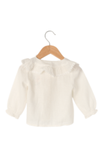 Bebek Kız Fırfırlı Yakalı Chery Nakışlı İkili Takım Krem - Görsel 5