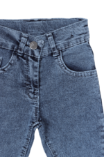 Kız Çocuk Çiçek Nakışlı Hırkalı ve Kot Pantolon 3'lü Takımı Krem - Görsel 3