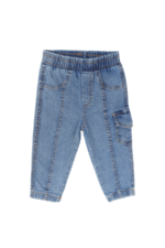 Erkek Çocuk Çizgili Gömlekli Lastikli Pantolonlu Takım Mavi - Görsel 5