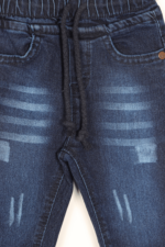 Erkek Bebek Bağlama Lastikli Kot Pantolon Kot - Görsel 4