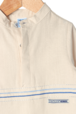 Erkek Bebek Çizgili Gömlek ve Kot Pantolon İkili Takımı Bej - Görsel 3