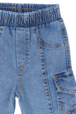 Erkek Bebek Çizgili Gömlek ve Kot Pantolon İkili Takımı Bej - Görsel 4