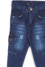 Erkek Çocuk Rahat Lacivert Kot Jogger Pantolon - Görsel 3