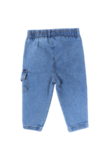 Erkek Bebek Çizgili Gömlek ve Kot Pantolon İkili Takımı Beyaz - Görsel 3