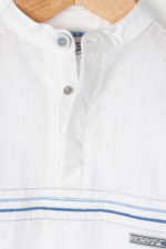 Erkek Bebek Çizgili Gömlek ve Kot Pantolon İkili Takımı Beyaz - Görsel 2