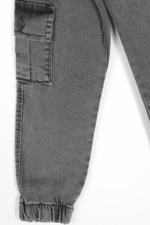 Erkek Çocuk Rahat Gri Kot Jogger Pantolon - Görsel 3