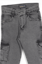 Erkek Çocuk Rahat Gri Kot Jogger Pantolon - Görsel 4