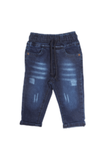 Erkek Bebek Bağlama Lastikli Kot Pantolon Kot