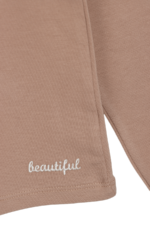 Kız Çocuk Fırfırlı ve Dantel Detaylı Uzun Kollu Sweatshirt Kahverengi - Görsel 2