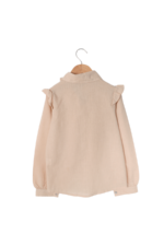 Kız Çocuk Çiçek Nakış Detaylı Fırfırlı Gömlek Bej - Görsel 2