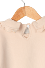Kız Çocuk Bebe Yaka Detaylı Çiçek Nakışlı İkili Takım Bej - Görsel 8