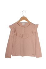 Kız Çocuk Düğmeli Fırfırlı Uzun Kollu Sweatshirt Vizon