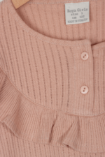 Kız Çocuk Düğmeli Fırfırlı Uzun Kollu Sweatshirt Vizon - Görsel 3